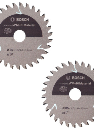 Bosch Kreissägeblatt Standard for Multimaterial 85 x 1,5 x 15 mm 30 Zähne (2x 2608837752 ) - Toolbrothers