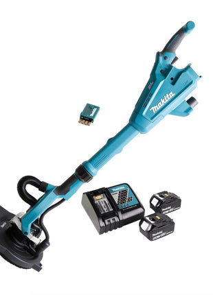 Makita DSL 800 RTU Akku Langhalsschleifer 225mm 18V Brushless + 2x Akku 5,0Ah + Ladegerät + Tasche - Toolbrothers