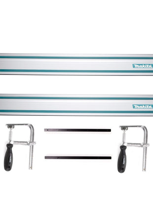 Makita Führungsschienen Set 2x Führungsschiene 1400mm + 2x Führungsschienenverbinder + 2x Schraubzwingen - Toolbrothers