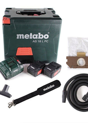 Metabo AS 18 L Aspirador de batería para PC 18V 7,5L (602021000) + 2x batería 5,2Ah + cargador