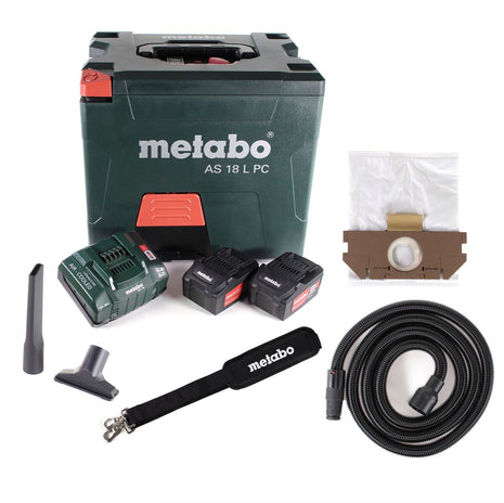 Aspirateur à batterie Metabo AS 18 L PC 18V 7,5L (602021000) + 2x batterie 5,2Ah + chargeur