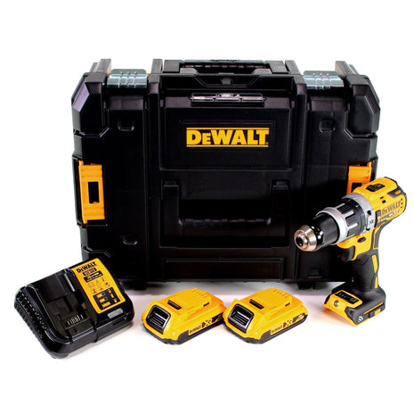 Taladro percutor inalámbrico Dewalt DCD 797 D2 18V sin escobillas + 2x baterías 2.0Ah + cargador + TSTAK