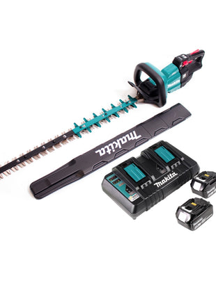 Makita DUH 751 PTE  Akku Heckenschere 18V 75 cm Brushless + 2x Akku 5,0Ah + Doppelladegerät