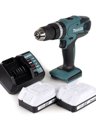 Makita HP 457 DWE Akku Schlagbohrschrauber 18V 42Nm G-Serie + 2x Akku 1,5Ah + Ladegerät - ohne Koffer