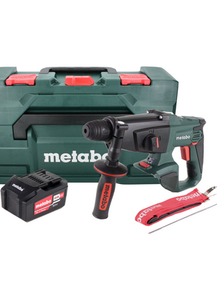 Martillo combinado a batería Metabo KHA 18 LTX 18V 2.2J SDS Plus + 1x batería 5.2 Ah + metaBOX - sin cargador