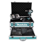 Makita DDF 484 STX4 Akku Schlagschrauber 18V 54Nm Brushless + 1x Akku 5,0Ah + Ladegerät + 70tlg. Bit Bohrer Set + Koffer