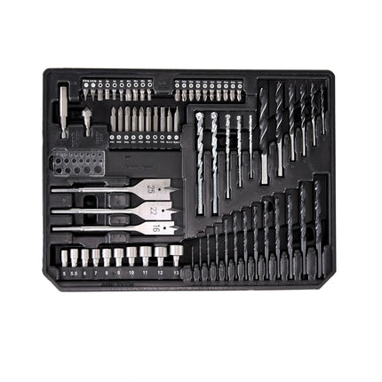 Makita DHP 458 SFX4 Akku Schlagbohrschrauber 18V 91Nm + 1x Akku 3,0Ah + Ladegerät + 70tlg. Bit Bohrer Set + Koffer