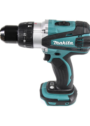 Perceuse à percussion sans fil Makita DHP 458 SGX4 18 V 91 Nm + 1x batterie 6,0 Ah + chargeur + 70 pièces. Coffret forets + coffret