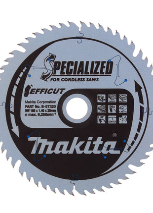 Makita CCXF16556EL Lama per sega SPECIALIZED EFFICUT / 165 x 20 x 1,45 mm / 56 Denti / per legno, laminato, plastica ( B-57320 )