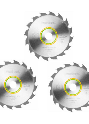 Festool 3x Panther PW16 bois Lames de scie circulaire 210 x 2,6 x 30 mm 210 mm - 16 dents (3x 493196) TS