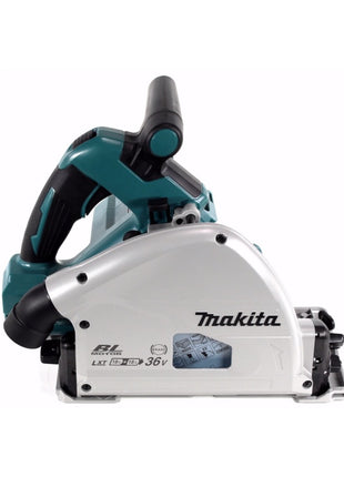 Makita DSP 600 STJ Akku Tauchsäge 36V (2x 18V) Brushless + 2x Führungschiene + Parallelanschlag + Schraubzwingen + Führungsschienenverbinder + 2x Akku 5,0Ah + Ladegerät  + Makpac