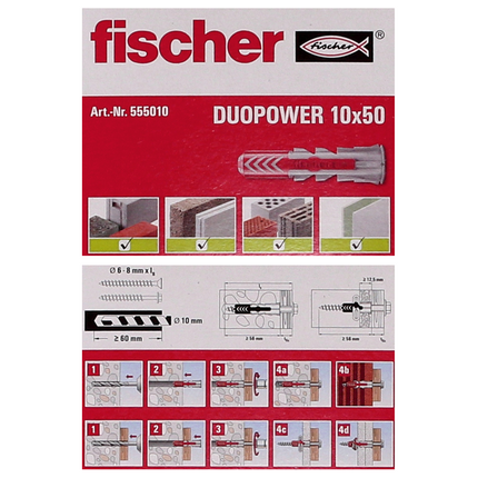 Fischer Spreizdübel DUOPOWER 10x50mm 50 Stk. ( 555010 )