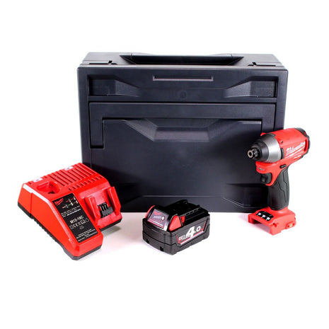 Milwaukee M18 CID-401M llave de impacto inalámbrica 18V 180Nm 1/4" sin escobillas + 1x batería 4.0Ah + cargador + M-Box