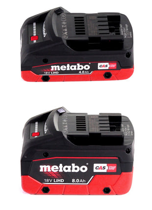 Set básico Metabo LIHD + 2x batería 4,0 Ah + 2x batería 8,0 Ah + 2x cargador + Metaloc