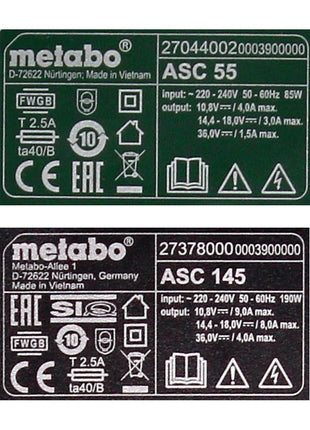 Set básico Metabo LIHD + 2x batería 4,0 Ah + 2x batería 8,0 Ah + 2x cargador + Metaloc