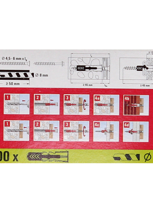 Fischer Profibox DUO-Line mit 400 Stk.DUOPOWER 8x40mm + 50 Stk. DUOTEC 10 + 50 Stk. DUOBLADE ( 553668 )