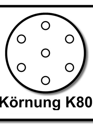 Makita Schleifpapier Klett 125mm K80 50 Stk. ( P-43642 ) für DBO BO DCW DWE GEX PEX SXE BOS