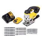 Scie sauteuse à batterie DeWalt DCS 331 D1 18V + 1x batterie 2,0Ah + chargeur + 15x lame de scie sauteuse