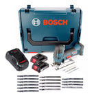 Scie sauteuse sans fil Bosch GST 18 V-LI S 18V + 2x batteries 2,0Ah + chargeur + 18x lame de scie + L-Boxx