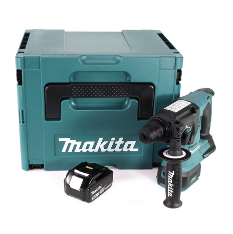 Taladro percutor inalámbrico Makita DHR 242 T1J 18V 2.0J SDS-plus sin escobillas + 1x batería 5.0Ah + Makpac - sin cargador