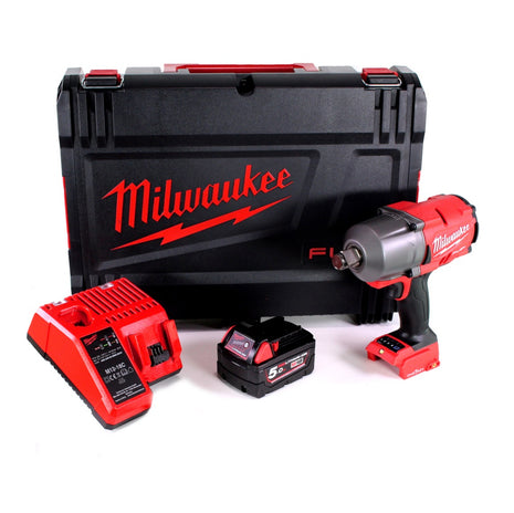 Clé à chocs sans fil Milwaukee M18 ONEFHIWF34 501X 3/4" 18V 1627Nm + 1x batterie 5.0Ah + boîtier HD + chargeur