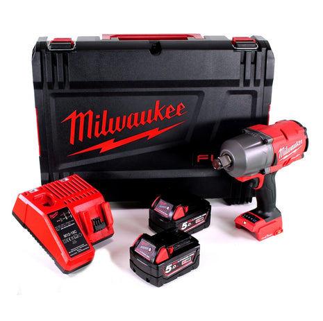 Llave de impacto inalámbrica Milwaukee M18 ONEFHIWF34 502X 3/4" 18V 1627Nm + 2x batería 5.0Ah + caja HD + cargador (4933459730)