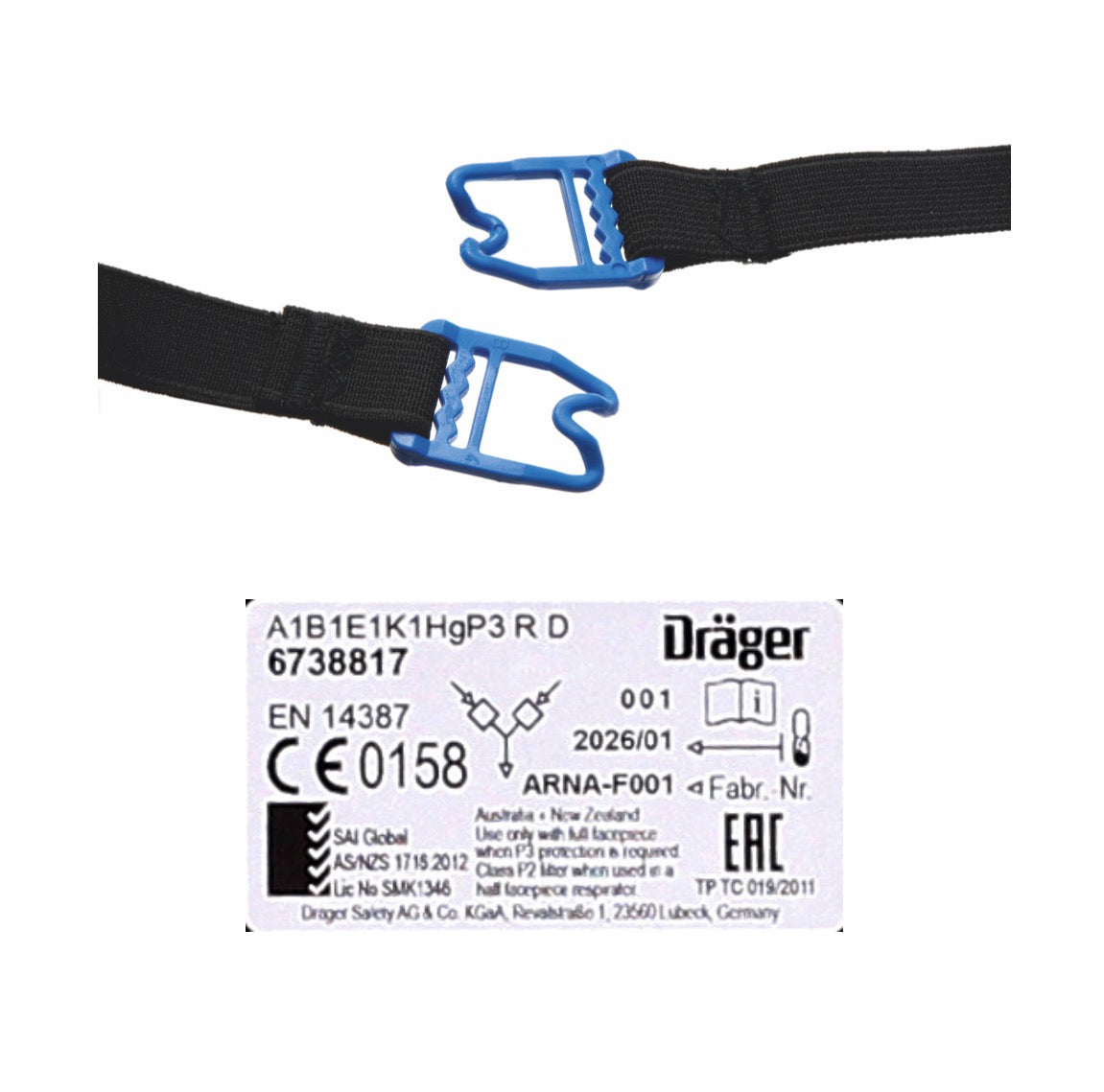 Dräger X-plore 3500 L Atemschutz Maske Halbmaske für Bajonettfilter Größe L + X-plore Kombinationsfilter Bajonett ( 6738817 )  A1B1E1K1 Hg P3 R D