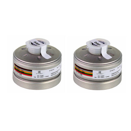 Dräger 2x X-plore Rd40 Atemschutzfilter A2B2E2K2 Hg P3 R D ( 2x 6738797 ) EN148-1 für X-plore 6000 Vollmaske