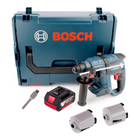 Bosch GBH 18 V-EC Akku Bohrhammer 18V 1,7J SDS-plus Brushless + 1x Akku 5,0Ah + Zubehör Steckdosenbohrkronen + L-Boxx - ohne Ladegerät