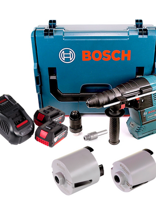 Taladro percutor Bosch GBH 18V-26 F batería 18V 2.6J brushless SDS plus + 2x batería 5.0Ah + cargador + accesorios broca M16 + L-Boxx