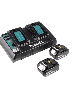 Makita DUP 361 PT2 Akku Rebschere Astschere 36 V ( 2x 18 V ) + 2x Akku 5,0 Ah + Doppelladegerät + Tasche