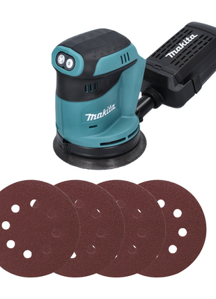 Makita DBO180Z Ponceuse excentrique sans fil 125mm 18V + 200x Disques abrasifs - sans batterie, sans chargeur