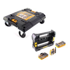 DeWalt DWST1-71229 TSTAK Cart Rollbrett Stapel Wagen + DT 70716 TSTAK CADDY Box + Bit und Steinbohrer FlexTorq Set 75-tlg.