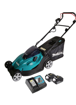 Makita DLM 431 RG2 Akku Rasenmäher 36V ( 2x18V ) 43cm + 2x Akku 6,0Ah + Ladegerät