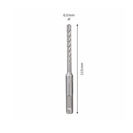 Taladro percutor Bosch SDS-plus 7X brocas 6x50x115mm carburo (2608576116) certificado PGM