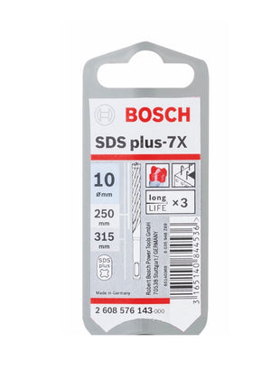 Taladro percutor Bosch SDS-plus 7X brocas 10x250x315mm carburo (2608576143) certificado PGM