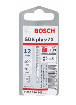 Bosch Hammerbohrer SDS-plus 7X Bohrer 12x100x165mm Carbide ( 2608576149 ) PGM zertifiziert