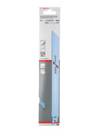 Bosch S 1122 EF Säbelsägeblatt Flexible for Metal 18tpi 225x19x0,9mm 5Stk. ( 2608656020 ) Bi-Metall Long Life