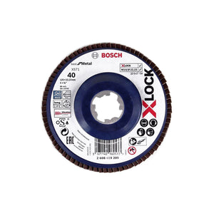 Bosch 10x Fächerschleifscheibe X571 X-LOCK Best for Metal 125x22,23mm K40 ( 10x 2608619209 ) gerade Ausführung