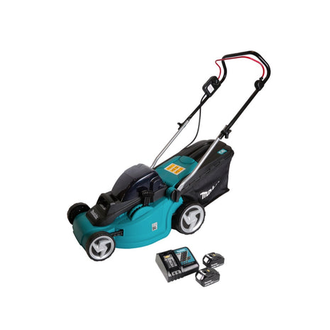 Cortacésped a batería Makita DLM 380 RT2 36V (2x18V) + 2x batería 5.0Ah + cargador