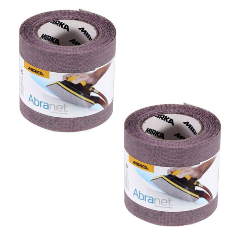 Mirka ABRANET 2x rollo de papel de lija 115mm x 10m P320 rollo de lija Velcro (2x 545BY001323R)