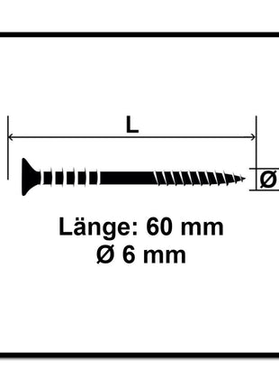 SPAX Justierschraube 6,0x60 mm 100 Stück ( 161010600603 ) Justiergewinde mit Halterillen Flachkopf T-STAR Plus 4Cut WIROX