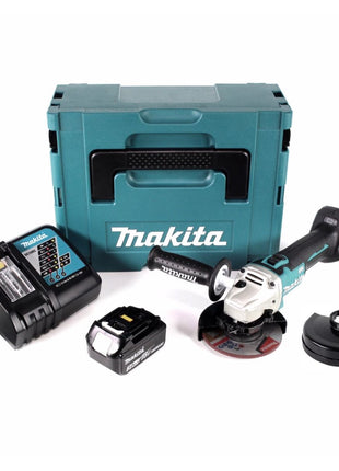 Makita DGA 504 RF1J Akku Winkelschleifer 18V 125mm Brushless + 1x Akku 3,0Ah + Ladegerät + Schutzhaube + Makpac