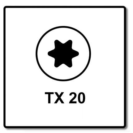 Fischer Power-Fast II FPF II Spanplattenschraube 4,5x45 mm 500 Stück ( 670263 ) Senkkopf mit Torx Vollgewinde galvanisch verzinkt, blau passiviert