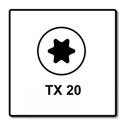 Fischer Power-Fast II FPF II Spanplattenschraube 5,0x40 mm 200 Stück ( 670354 ) Senkkopf mit Torx Vollgewinde galvanisch verzinkt, blau passiviert