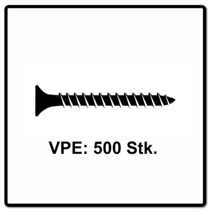 Fischer Power-Fast II FPF II Spanplattenschraube 6,0x40 mm 500 Stück ( 670451 ) Senkkopf mit Torx Vollgewinde galvanisch verzinkt, blau passiviert - Toolbrothers