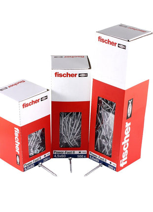 Fischer Power-Fast II FPF II Vis à bois aggloméré 4,5x60mm, Tête fraisée, Torx, Filetage partiel, Zingué et passivé bleu, 100 pcs. (670274)