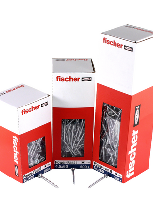 Fischer Power-Fast II FPF II Spanplattenschraube 5,0x110 mm 200 Stück ( 670367 ) Senkkopf mit Torx Teilgewinde galvanisch verzinkt, blau passiviert - Toolbrothers