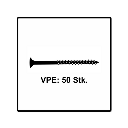 Fischer Power-Fast II FPF II Spanplattenschraube 5,0x110 mm 50 Stück ( 670673 ) Senkkopf mit Torx Teilgewinde galvanisch verzinkt, blau passiviert - Toolbrothers