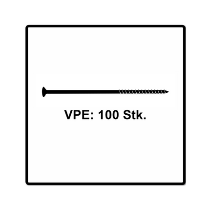 Fischer Power-Fast II FPF II Spanplattenschraube 6,0x150 mm 100 Stück ( 670463 ) Senkkopf mit Torx Teilgewinde galvanisch verzinkt, blau passiviert